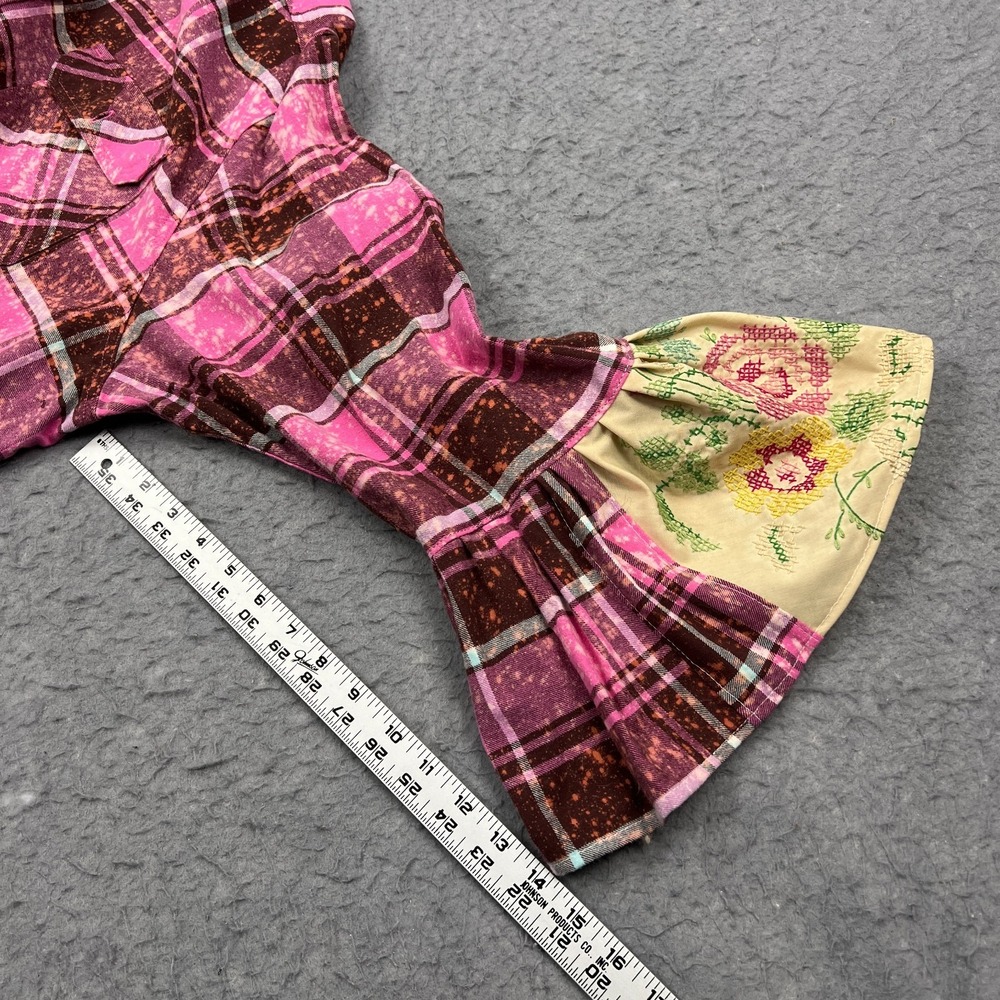 Angry Minnow Flannel Women's XXL Pink Button Front Flared Sleeve Shirt Tea Towel - Picture 6 of 9